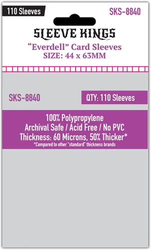 Vista 21 de Sleeve Kings Fundas para tarjetas estándar, 110 unidades, transparentes de 60 micrones de grosor, tamaño mini (1.575 x 3.504 in), compatibles