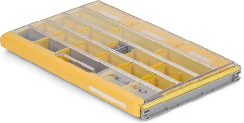Vista 7 de Caja de Utilidad Premium Plano EDGE Flex Crankbait 3700, Gris y Amarillo con Tapa Transparente, Caja de Almacenamiento Impermeable para Pequeños