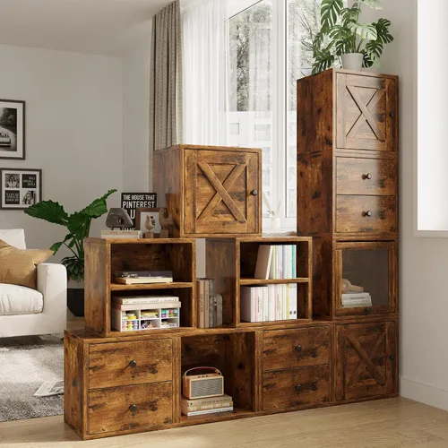 Vista 4 de FUSUNBAO Magic - Organizador de almacenamiento para bricolaje, cubos apilables para libros, ropa, juguetes del hogar, sistema modular