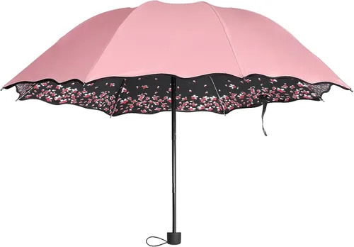 Vista 8 de Sakura - Sombrilla plegable resistente al viento anti lluviasol flor de cerezo