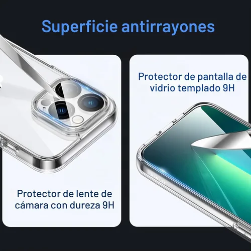 Vista 6 de JETech Funda 5 en 1 para iPhone 13 Pro Max, antiamarilleo, transparente