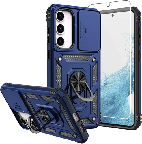 Vista 10 de Funda para Galaxy S23 Plus, con protectores de pantalla HD y funda para cámara, [grado militar] de 16 pies. Funda a prueba de caídas con funda Negro