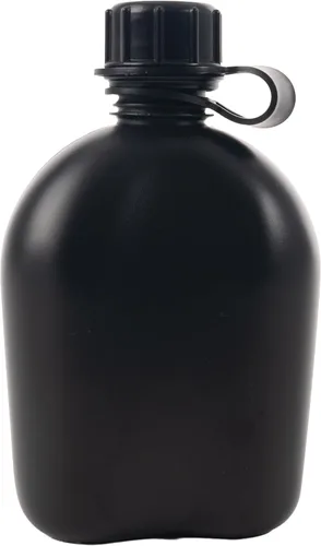 Vista 3 de Rothco Cantina de plástico de 3 piezas de 1 cuarto de galón, botella de agua ligera de supervivencia para acampar al aire libre, color negro