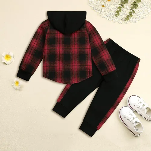 Vista 21 de Conjunto de ropa para bebés y niños pequeños, camisa con capucha y pantalones deportivos para otoño e invierno