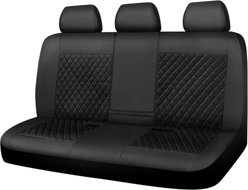 Vista 16 de CAR PASS Funda de asiento de cuero acolchada para dos asientos delanteros, universal, impermeable, de lujo, de PU premium, de vinilo