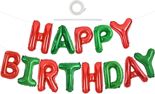 Vista 51 de TONIFUL Pancarta de Globos Negros de Feliz Cumpleaños de 16 Pulgadas con Letras de Papel de Aluminio Mylar, Cartel Banderín Reutilizable
