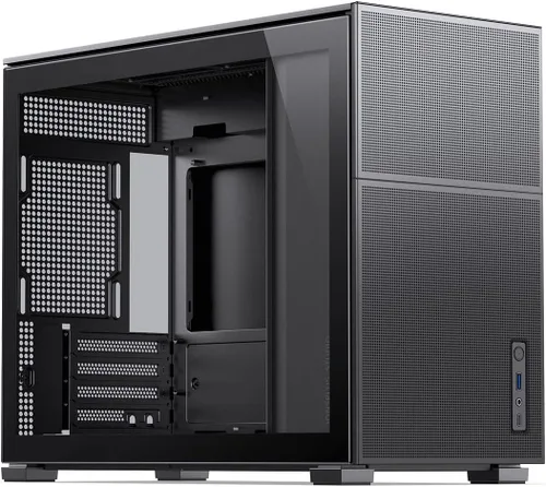 Vista 6 de JONSBO D31 MESH Caja de ordenador negra Micro ATX, compatible con placa base MATX/ITX/Soporte RTX 4090 (335-400 mm) GPU 360/280AIO, alimentación