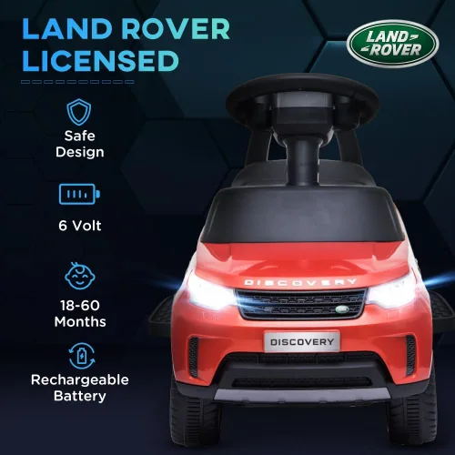 Vista 3 de Kids Ride-On Push Car, 6V Land Rover Electric Car for Ages 18-60 Months