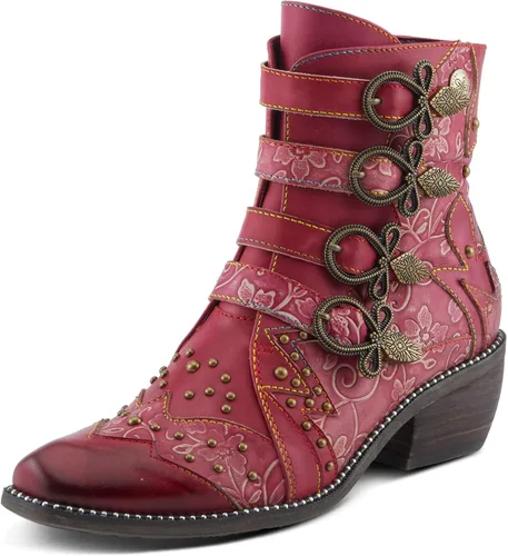 Vista 10 de Spring Step L'Artiste Rodeha - Botines para mujer con cierre de cremallera - Botas para mujer con silueta de punta puntiaguda estilo occidental Negro