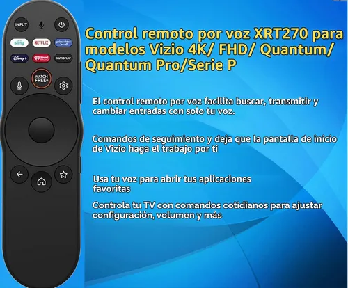 Vista 2 de Control remoto por voz XRT270 para televisores Vizio 4K/FHD/Quantum/Quantum Pro/P-Series
