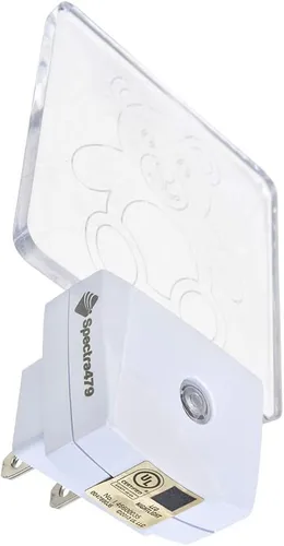 Vista 5 de Spectra479 - Luz nocturna LED roja tenue para dormitorios y baños [paquete de 2] - BioRhythm Safe - (Teddy Bear)