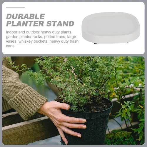 Vista 7 de Plato rodante para maceta con ruedas, soporte de ruedas resistente para plantas en maceta, bandeja de base redonda con ruedas, soporte para macetas