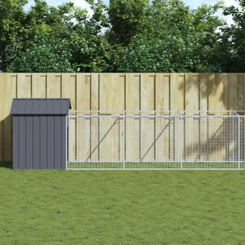 Vista 2 de vidaXL Casa para Perros con Techo Antracita 46.1"x239.8"x48.4" Acero Galvanizado