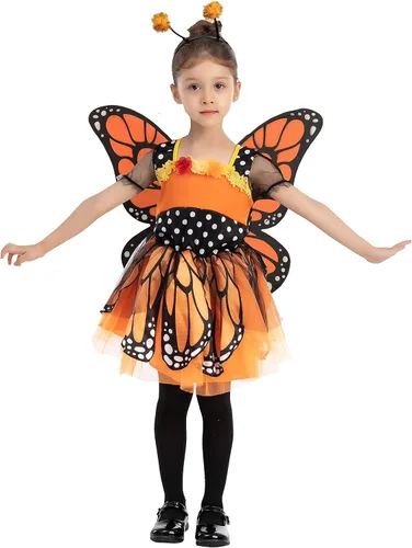 Vista 5 de Spooktacular Creations Disfraz único de mariposa monarca de fantasía para niños Halloween