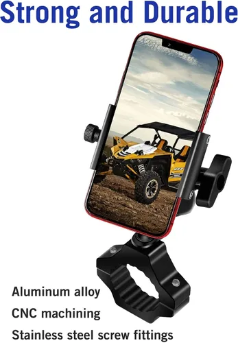 Vista 2 de ZIDIYORUO Soporte para teléfono UTV, soporte para teléfono SXS en barra de jaula enrollable de 1.75"-2", se adapta a dispositivos inteligentes