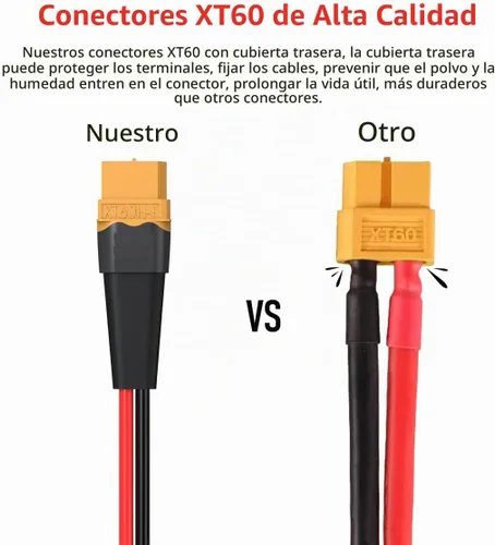 Vista 2 de Cable de clip ELFCULB XT60 hembra a cocodrilo 12AWG 2FT para cargar XT60 female battery clamp cable with stranded tinned copper wire for testing