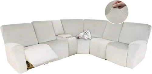 Vista 16 de HDCAXKJ Fundas de sofá seccional reclinable de terciopelo, cubierta de sofá seccional en forma de L, lavable, elástica, suave, para rincón
