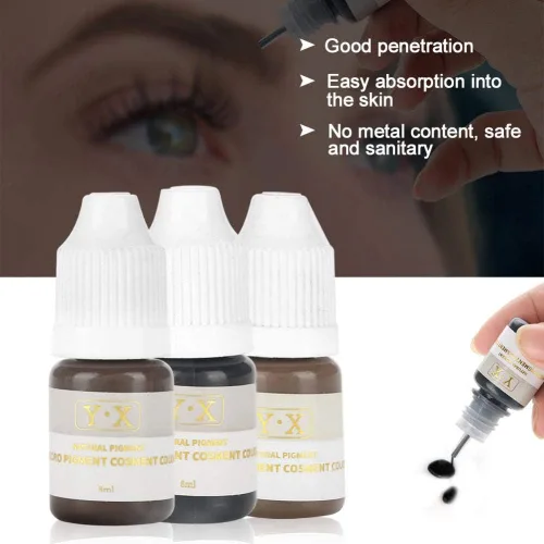 Vista 4 de Semme Tinta de tatuaje, botella de 0.3 fl oz, tinta de tatuaje semipermanente profesional, tinta de pigmento microblading, maquillaje