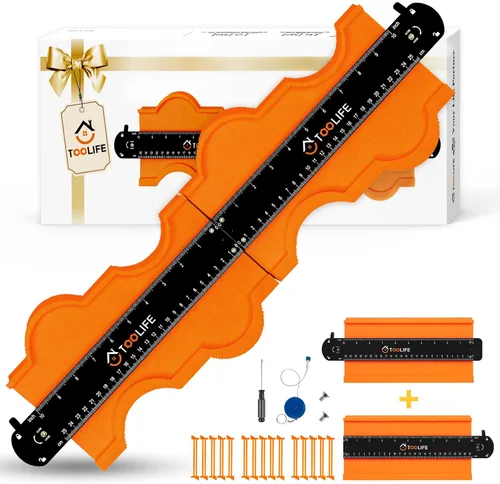 Vista 12 de TOOLIFE Medidor de contorno, regalos de Navidad para hombres, papá, marido, herramientas de carpintería para pisos, carpintería, rellenos