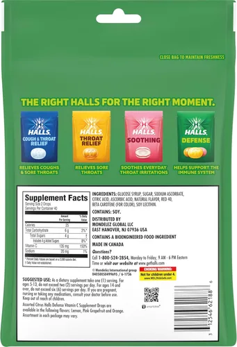 Vista 12 de HALLS Defense - Gotas de vitamina C cítricas surtidas, paquete económico, 80 gotas