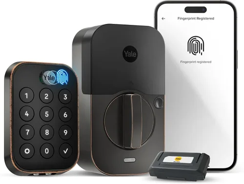 Vista 16 de Yale Assure Lock 2 Touch - Cerrojo inteligente de huellas dactilares, gamuza negra Wi-Fi (paquete de 2)