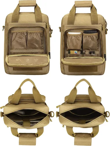 Vista 7 de CamGo Maletín táctico resistente bolso de mensajero de hombro militar ligero para hombre Marrón