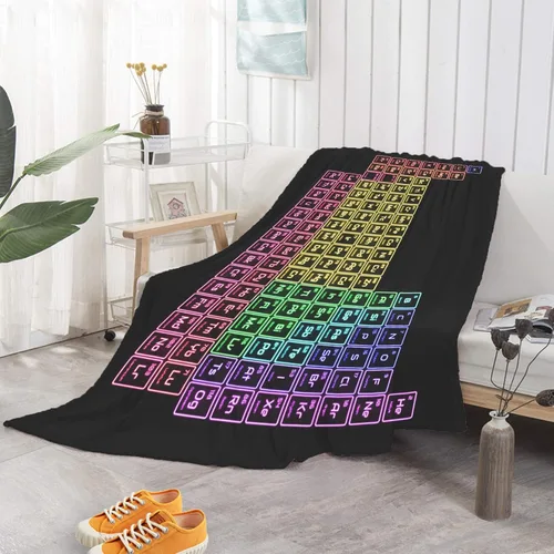 Vista 13 de Anuruddha Manta de tabla periódica de elementos perfecta para cama y sofá, adecuada para sofá o cama, franela de microfibra esponjosa, cálida