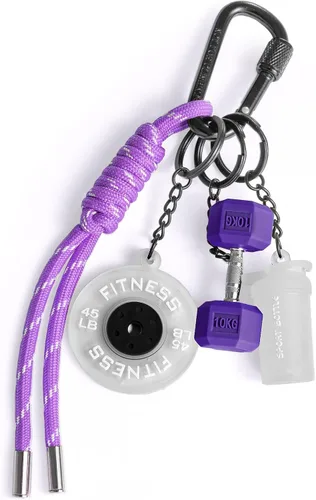 Vista 7 de Llavero de Mancuerna y Pesas, Adornos para Bolso o Cartera, Regalo para Mujeres y Hombres Fitness, Lindos Accesorios Mini para Llaves de Coche