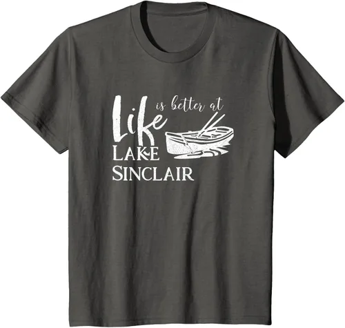 Vista 45 de Life is Better at Lake Sinclair Georgia Camiseta Negro