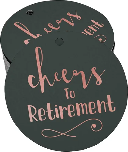 Vista 61 de Etiquetas de papel para colgar con texto en inglés "Cheers to Retirement Wall" (50 unidades)
