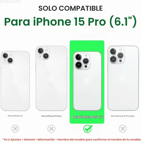 Vista 2 de ORNARTO Funda compatible con iPhone 15 Pro de 6.1 pulgadas, silicona líquida de 3 capas cubierta completa de goma de gel suave, funda protectora