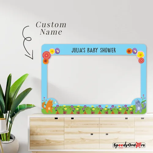 Vista 7 de SPEEDYORDERS Cute Cats - Marco de fotos para baby shower, marco de fotos personalizado, marco de fotos personalizado para cabina de fotos (papel)