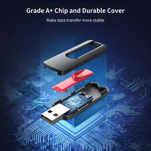 Vista 4 de RAOYI 10 unidades de unidades de memoria USB de 4 GB deslizantes retráctiles a granel USB 2.0 pulgar, unidad de salto, unidad de cremallera
