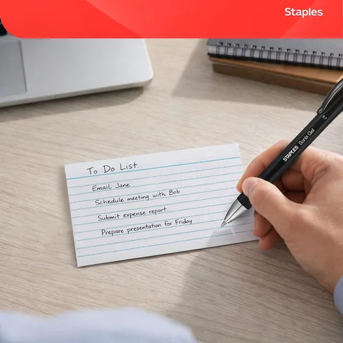Vista 4 de Staples™ Tarjetas de índice de 4 x 6 pulgadas, forradas, blancas, 50 tarjetas/paquete, paquete de 3/cartón (TR51007)