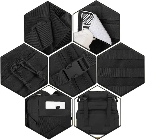 Vista 6 de QT&QY 45L Military Tactical Backpacks For Men Camping Hiking Trekking Daypack Bug Out Bag Lage MOLLE 3 Day Assault Pack