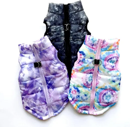 Vista 6 de Ropa para mascotas, abrigo de invierno para perro con cremallera y gancho para correa, chaleco para cachorro, chaqueta, disfraz cálido para perros