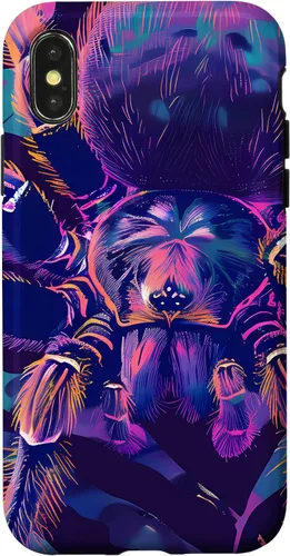 Vista 4 de iPhone 15 Retro Synthwave Tarantula Art Poster Case