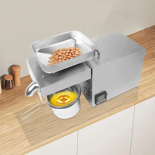 Vista 3 de Máquina automática de prensa de aceite de 1500 W Control de temperatura de acero inoxidable Prensadora de aceite Extractor de aceite alto Expulsor