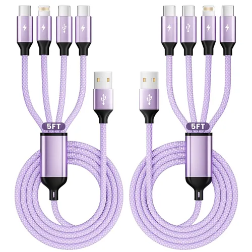 Vista 8 de Cable de carga múltiple, cable de carga 3 en 1 para múltiples dispositivos, cable USB universal con tipo C/IP/micro USB para iPhone