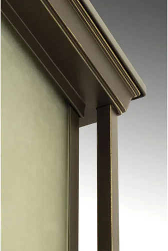 Vista 5 de Progress Lighting Endicott Collection - Farol de poste para exteriores de lino y vidrio color ámbar grabado con 1 luz, bronce antiguo