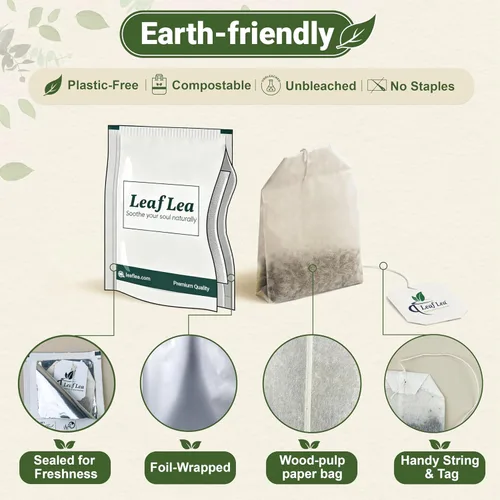 Vista 5 de LeafLea Bolsas de té de melón amargo natural, 40 bolsas de té de hierbas Cundeamor - Té de frutas Melon Amargo Gohyah Apoyo para el bienestar
