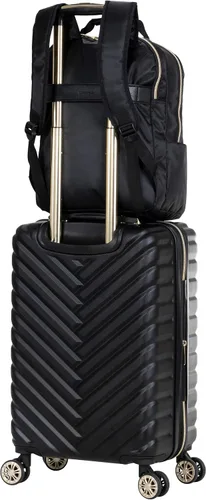 Vista 3 de Kenneth Cole REACTION Madison Square - Equipaje rígido expandible con estilo de Chevron para mujer, Negro), 5717905