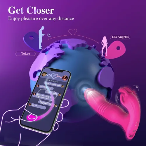 Vista 5 de Vibrador de empuje - Juguetes sexuales femeninos - Vibrador de control remoto 3 en 1 juguete sexual para vibradores de clítoris punto G, juguetes