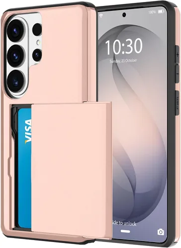 Vista 26 de Funda tipo cartera para Samsung Galaxy S22 con ranura para 2 tarjetas de crédito Funda a prueba de golpes Hybrid Heavy Duty Protection Armor Funda