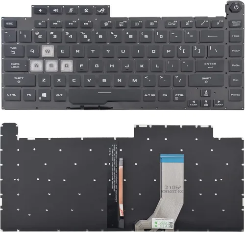 Vista 2 de Teclado de repuesto compatible con Asus G512 G531GD G531GT G531GU G531GV G531GW G532 GL531 G15 6037B0203201 (la luz de fondo es de ocho puntadas)