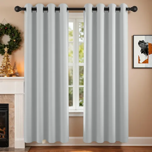 Vista 29 de Cortinas de oscurecimiento de habitación de 45 pulgadas de largo para dormitorio y sala de estar, cortinas térmicas aislantes con ojales