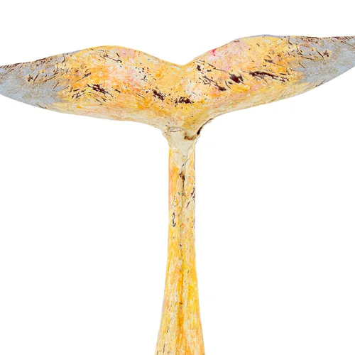 Vista 5 de Figura Decorativa Alexandra House Living Amarillo Ballena Hierro