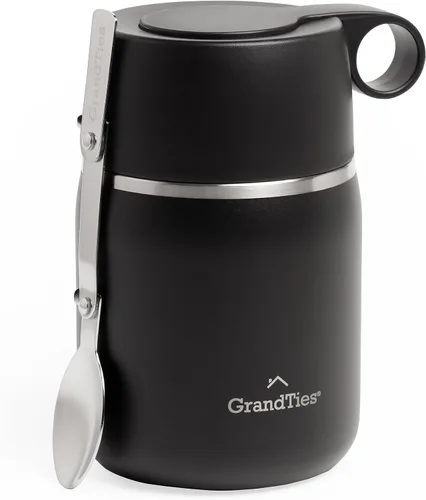 Vista 9 de GRANDTIES Tarro de comida aislado, recipiente térmico de acero inoxidable de boca ancha de 20 onzas sin BPA para alimentos calientes, con asa