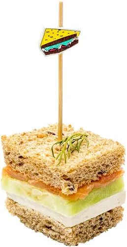 Vista 7 de Restaurantware Brochetas de bambú de 6 pulgadas, 1000 palillos de alimentos desechables, hamburguesas integradas, dibujos animados, sostenibles