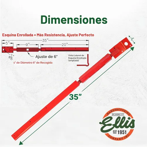 Vista 3 de Ellis Manufacturing Company Soporte de pared y columna de hormigón con placa doblada - Soporte de forma de hormigón - Tensor de tensor ajustable